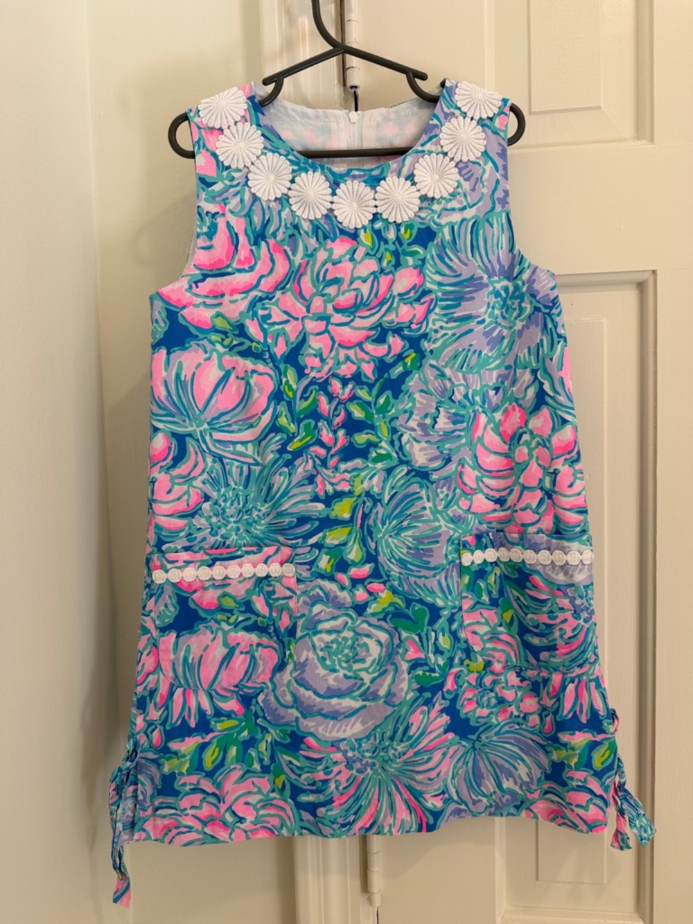 Lilly Pulitzer Girls Sleeveless Floral Shift Dress in Pink, Blue, Green